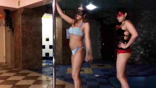 ElenaToilet - Full Toilet for 2 Girls in the Sauna