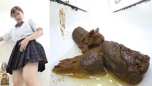 SR-061 06 6 viewing angles of beautiful japanese schoolgirls farting and pooping on toilet